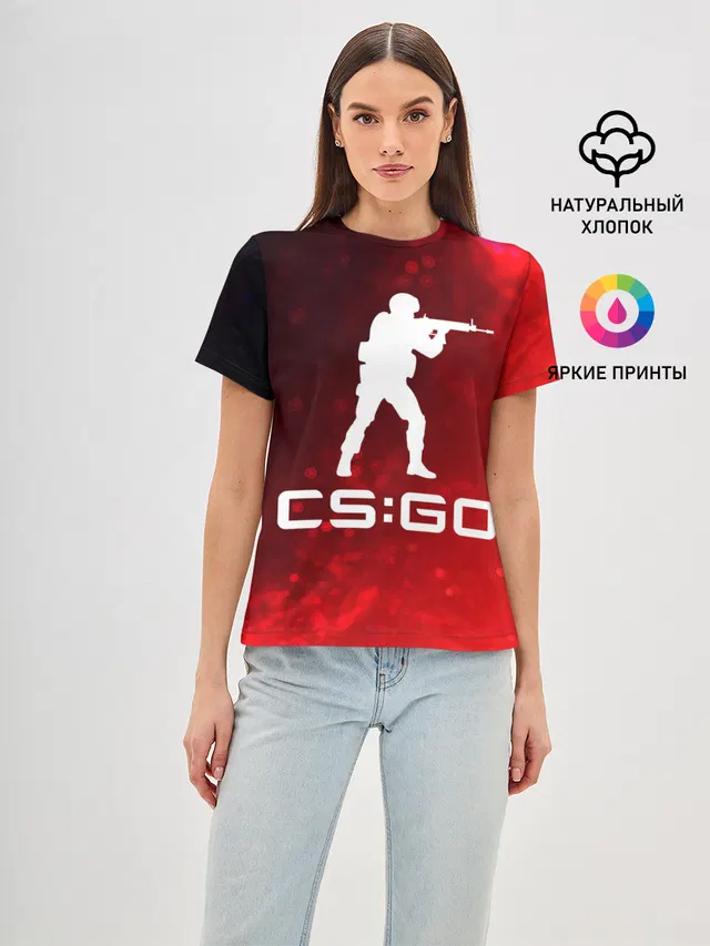 Женская базовая футболка с принтом «Counter-Strike — CS GO»