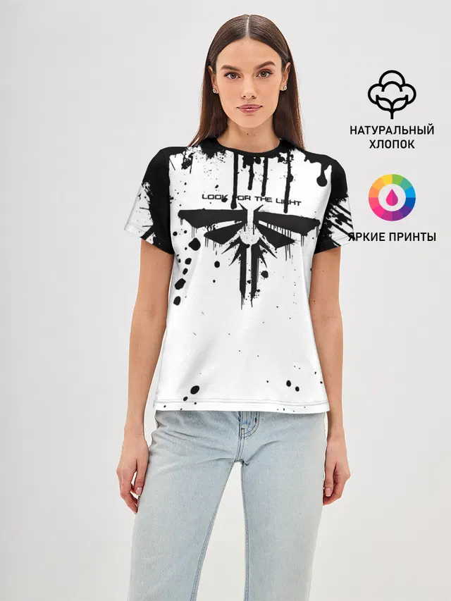 Женская базовая футболка с принтом «Grunge style»