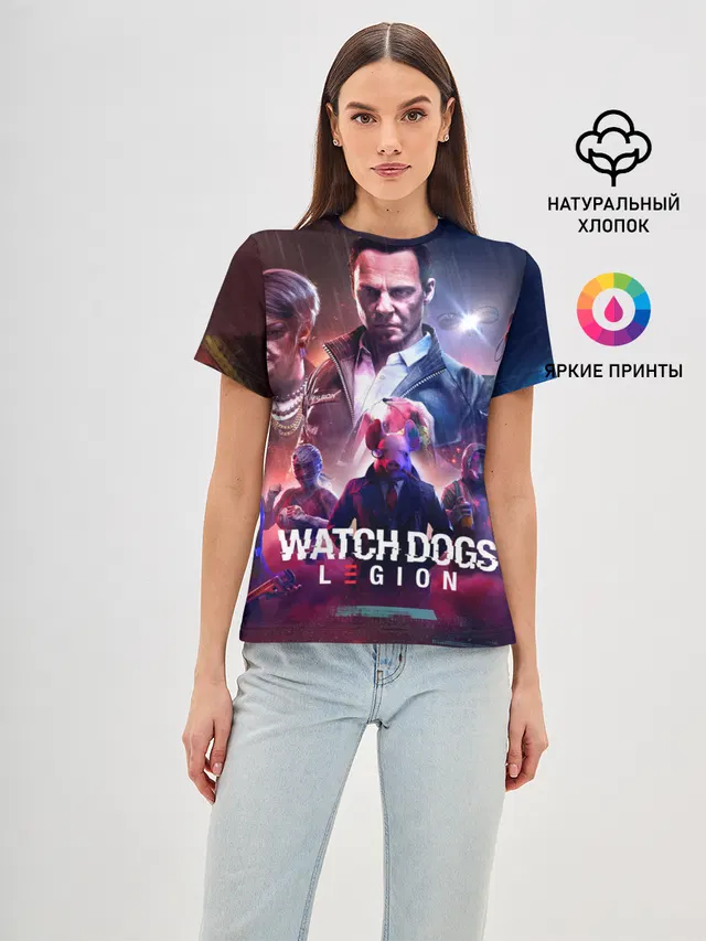 Женская базовая футболка с принтом «Watch Dogs Legion»