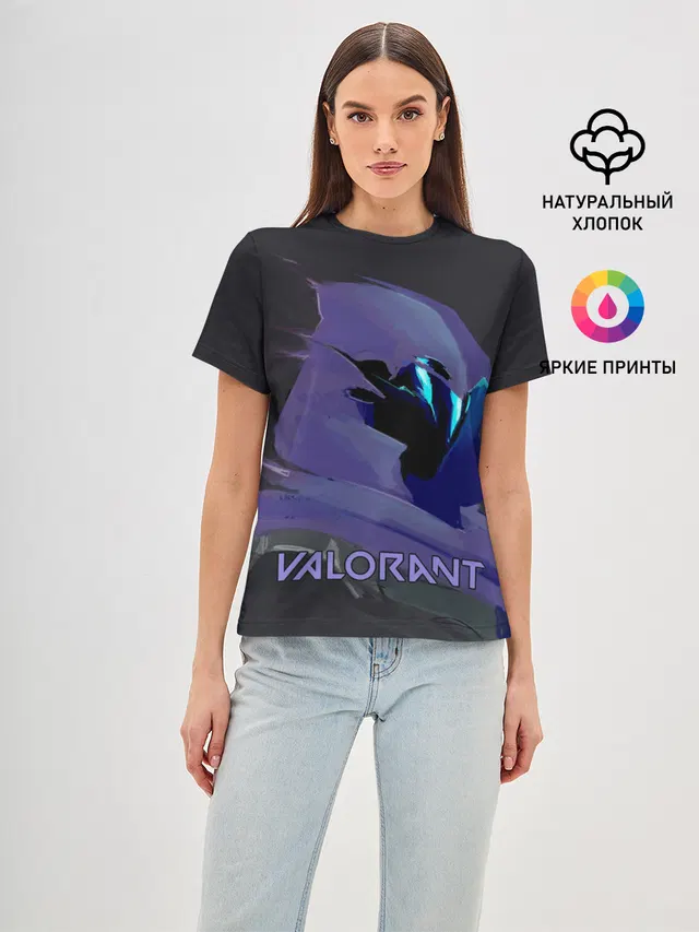 Женская базовая футболка с принтом «Valorant»