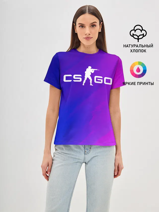 Женская базовая футболка с принтом «Counter-Strike — CS GO»