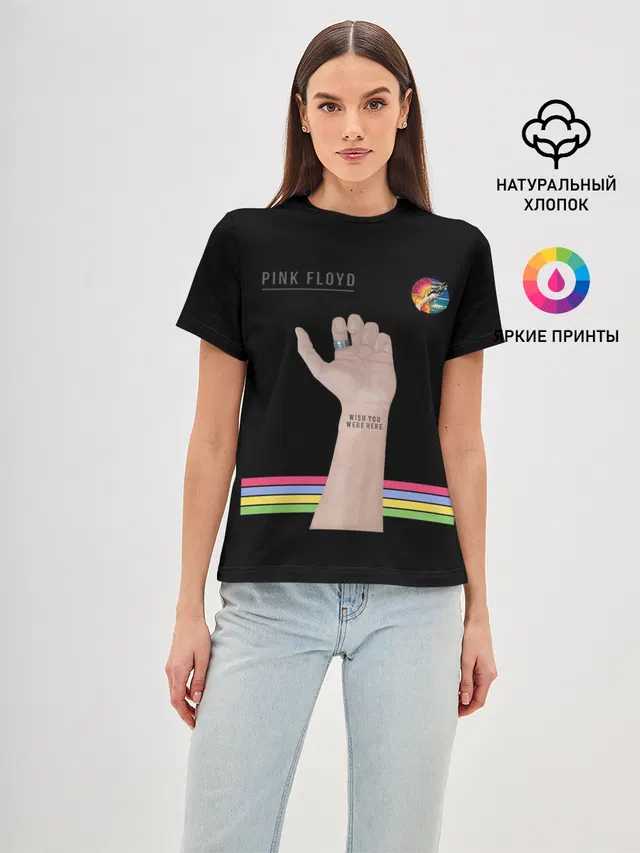 Женская базовая футболка с принтом «Pink Floyd»
