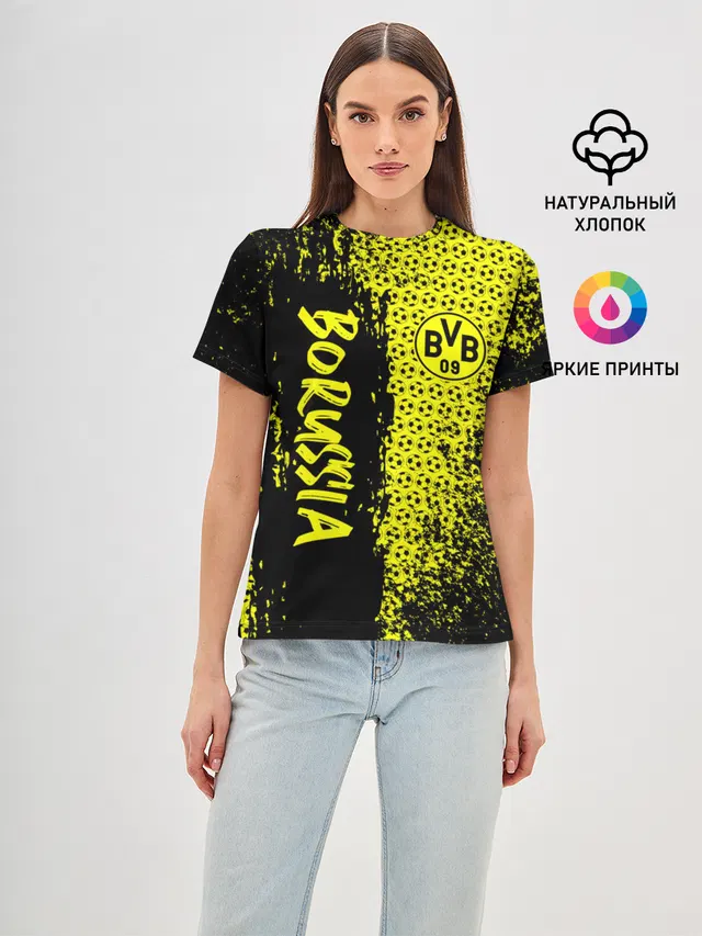 Женская базовая футболка с принтом «Borussia Dortmund»