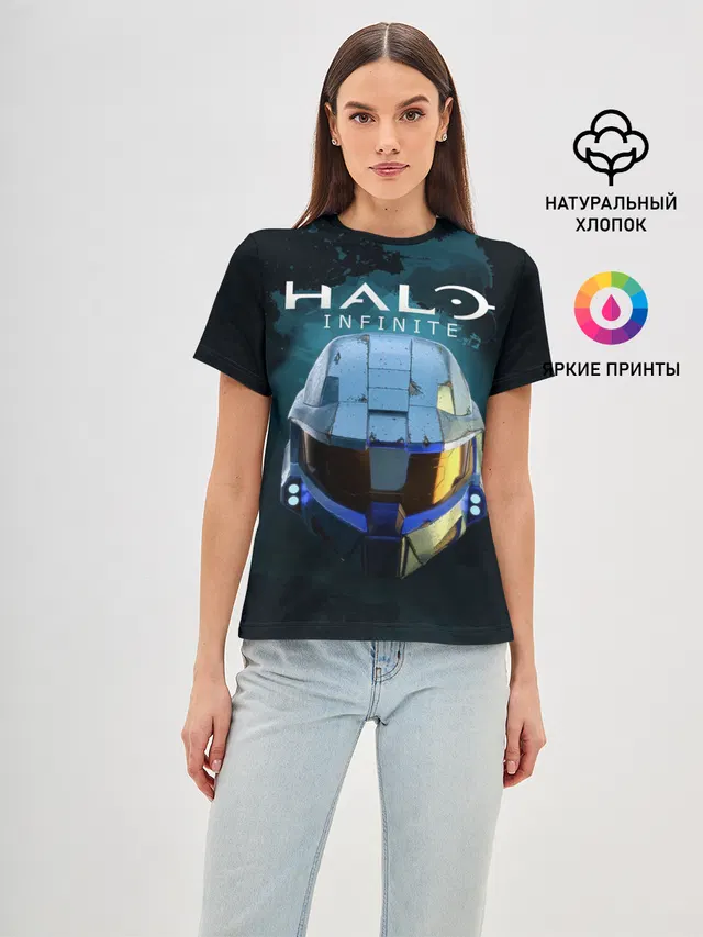 Женская базовая футболка с принтом «Halo — Halo Infinite»