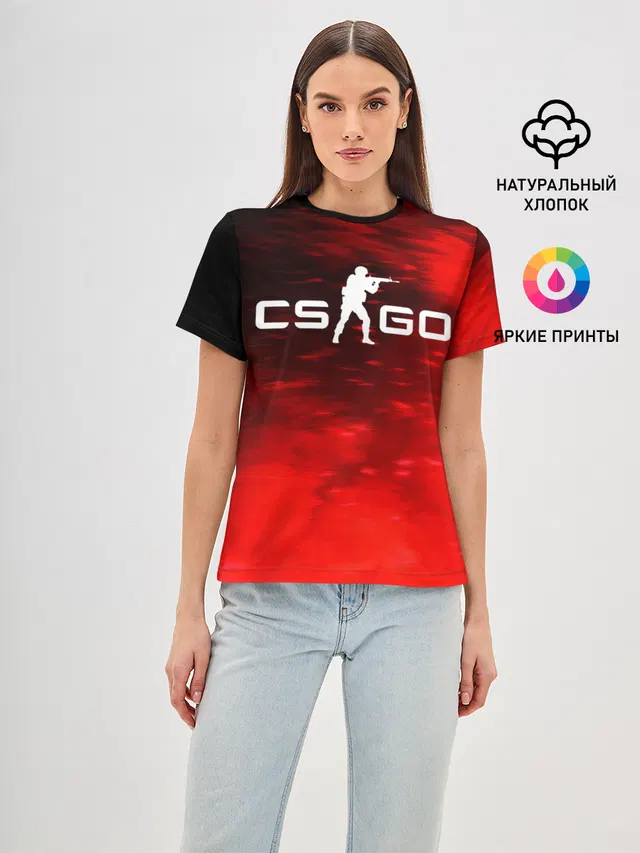 Женская базовая футболка с принтом «Counter-Strike — CS GO»