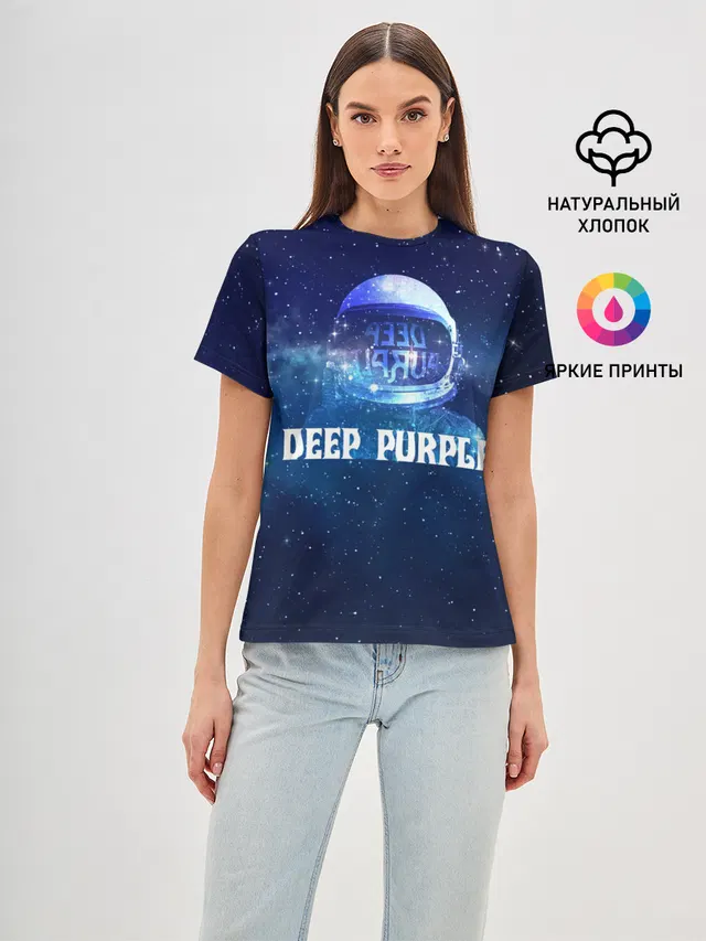 Женская базовая футболка с принтом «Deep Purple Whoosh!»