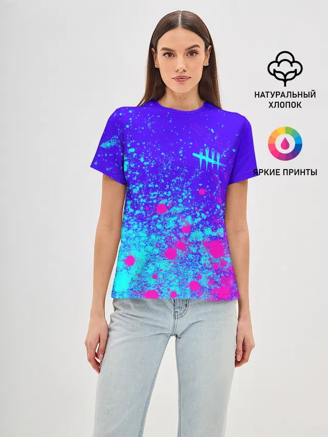 Женская базовая футболка с принтом «Paint splatter»