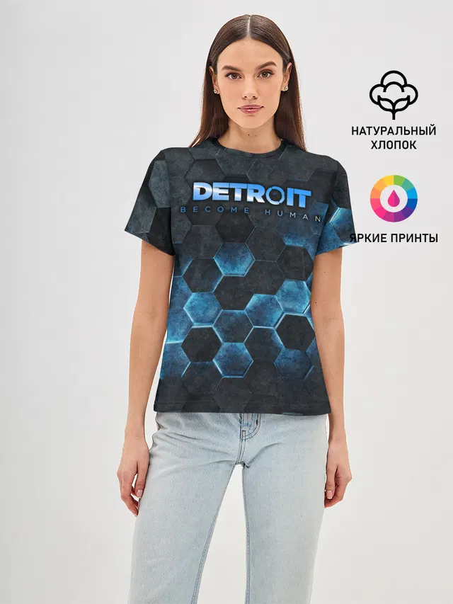 Женская базовая футболка с принтом «hexagon»