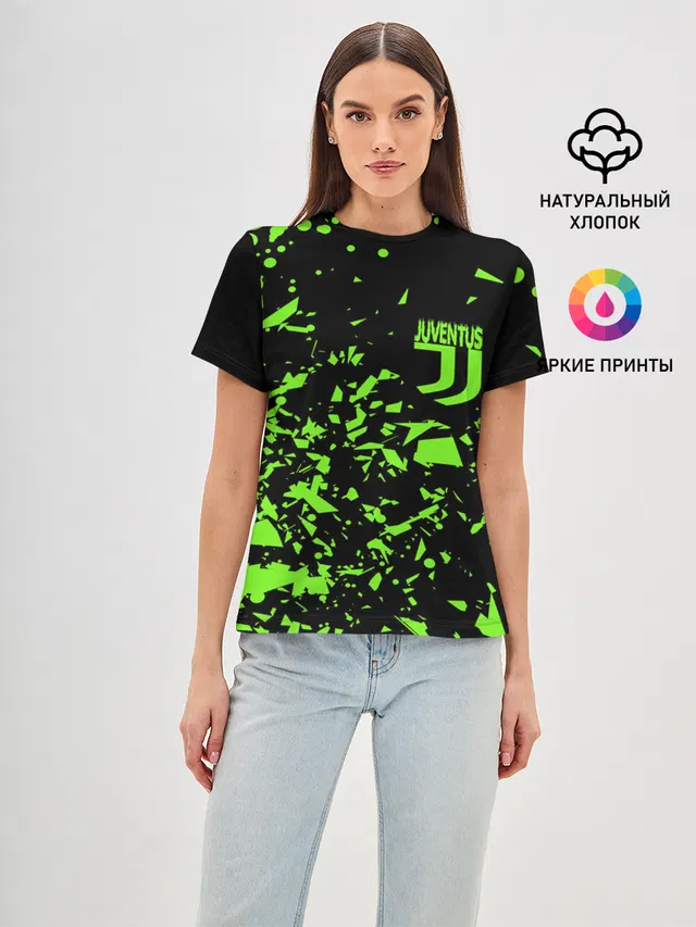 Женская базовая футболка с принтом «Ювентус»