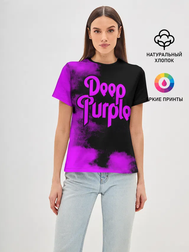 Женская базовая футболка с принтом «Deep Purple»