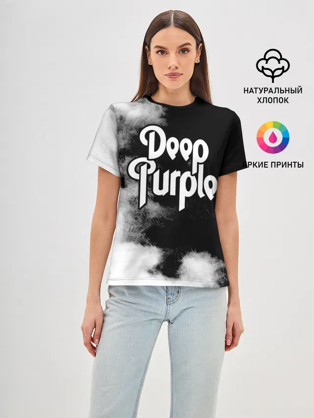 Женская базовая футболка с принтом «Deep Purple»