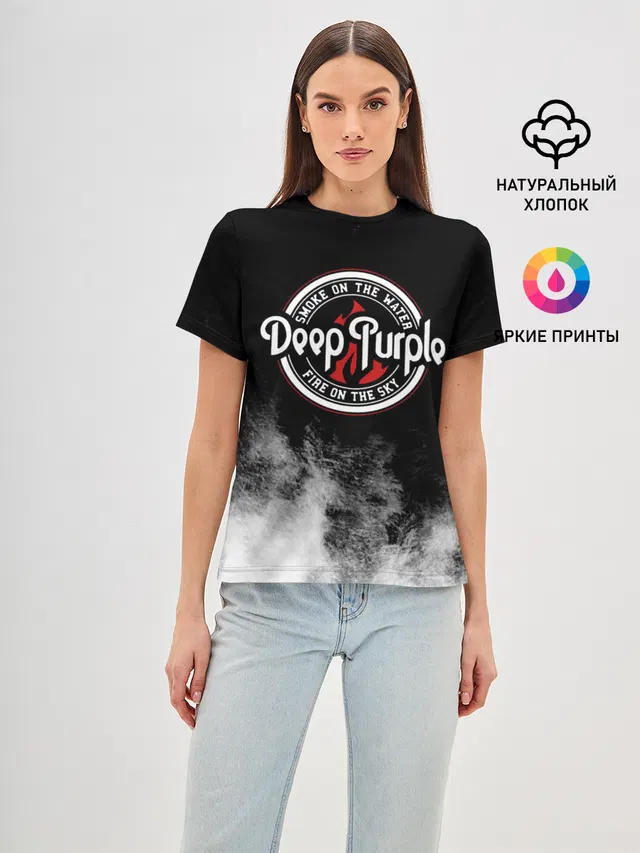 Женская базовая футболка с принтом «Deep Purple»