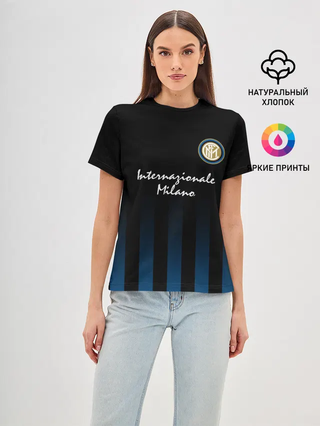 Женская базовая футболка с принтом «Internazionale Milano»