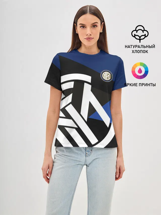 Женская базовая футболка с принтом «Inter Exlusive»