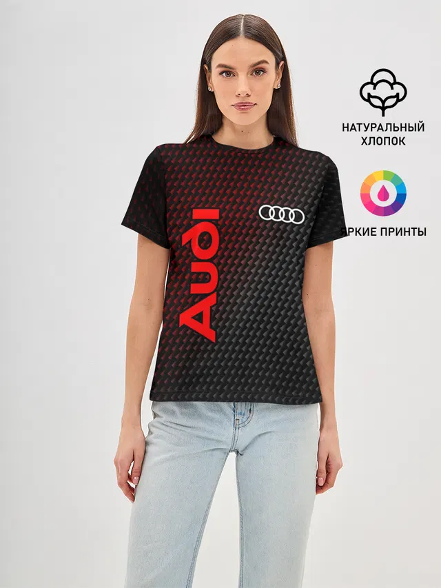 Женская базовая футболка с принтом «Audi»