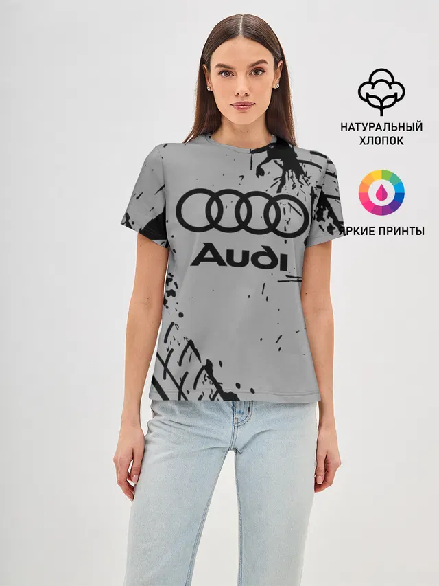 Женская базовая футболка с принтом «Audi»