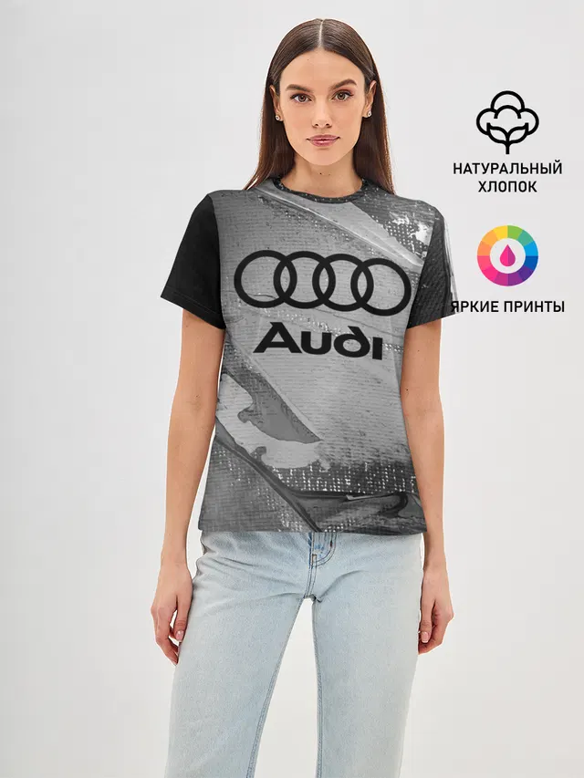 Женская базовая футболка с принтом «Audi»