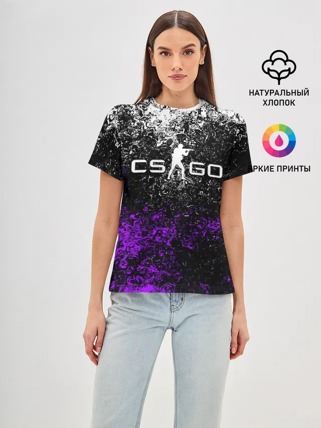 Женская базовая футболка с принтом «Counter-Strike — CS GO»