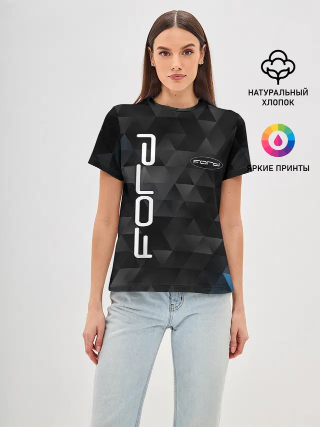 Женская базовая футболка с принтом «geometric pattern»