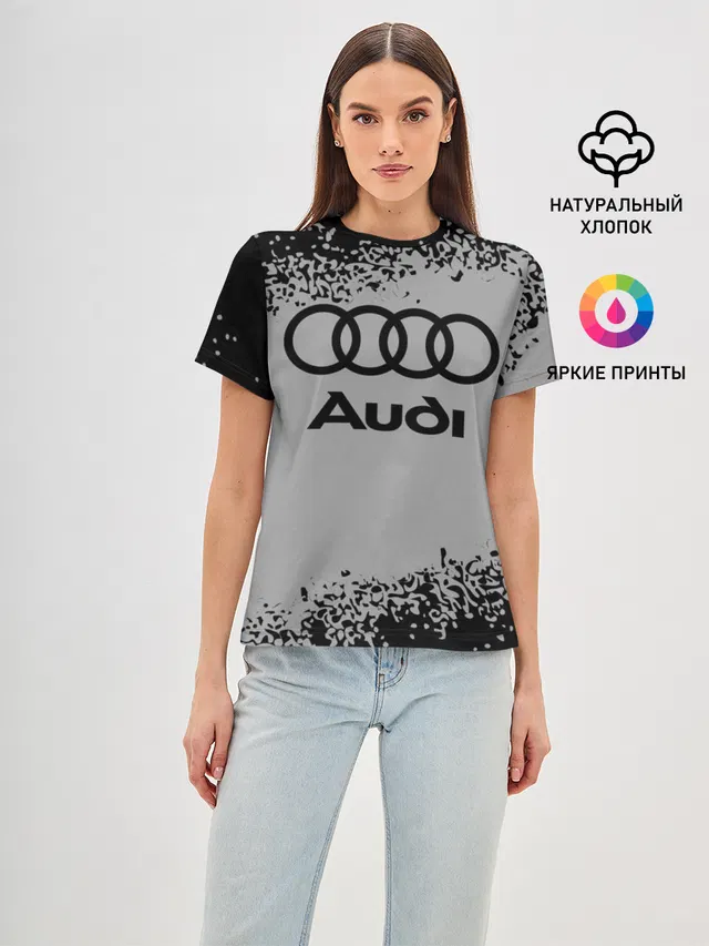 Женская базовая футболка с принтом «Audi»