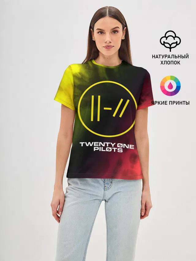 Женская базовая футболка с принтом «Tie-dye — 21 PILOTS»