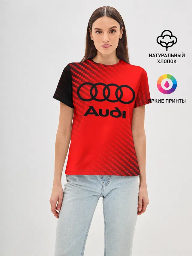 Женская базовая футболка с принтом «Audi»