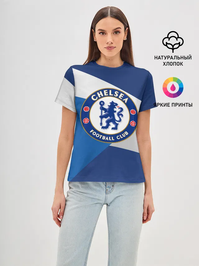 Женская базовая футболка с принтом «Chelsea Exlusive»