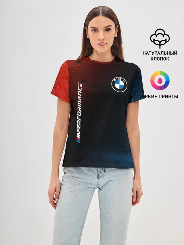 Женская базовая футболка с принтом «BMW»