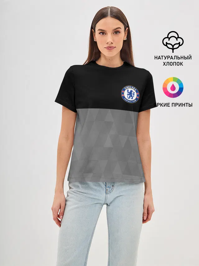 Женская базовая футболка с принтом «Chelsea London»
