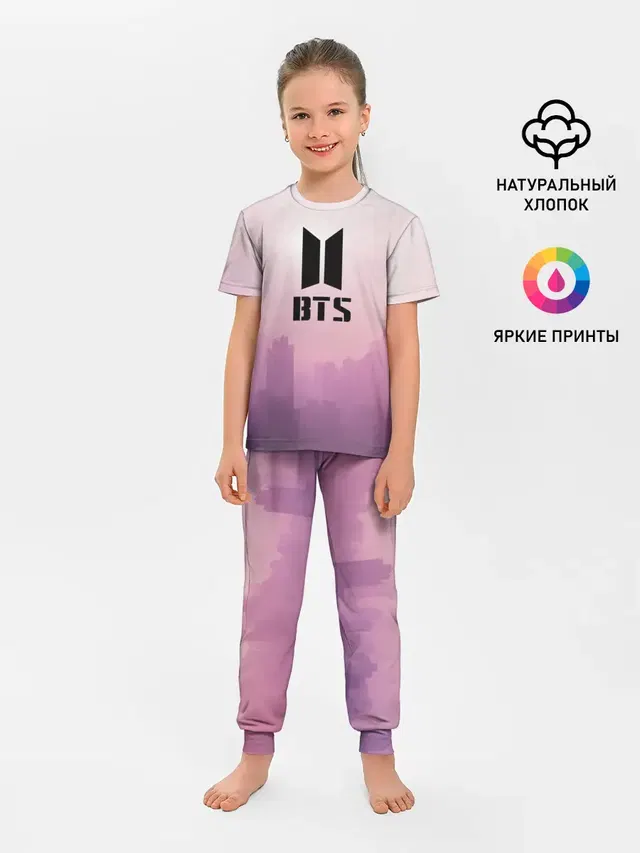 Детская пижама с брюками с принтом «BTS»