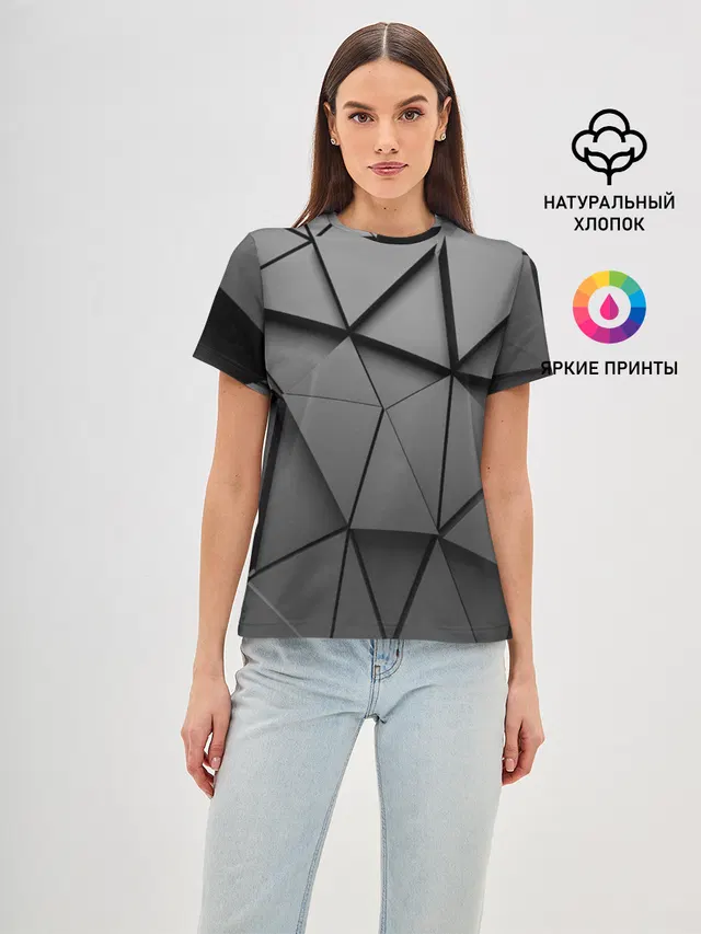 Женская базовая футболка с принтом «Abstraction Style»
