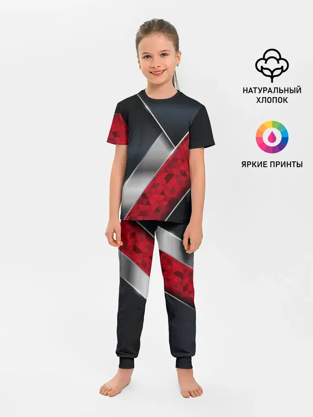 3D BLACK AND RED METAL