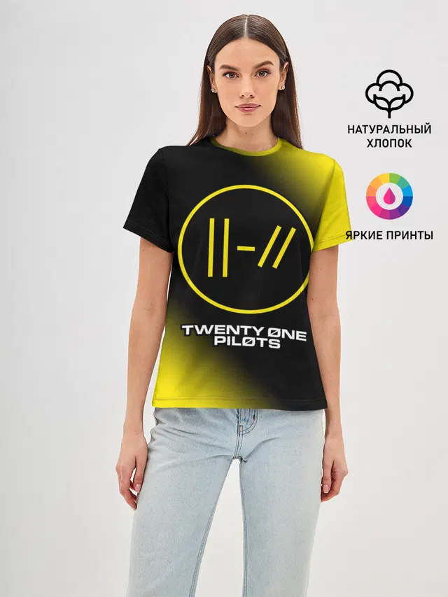 Женская базовая футболка с принтом «Twenty One Pilots — 21 PILOTS»