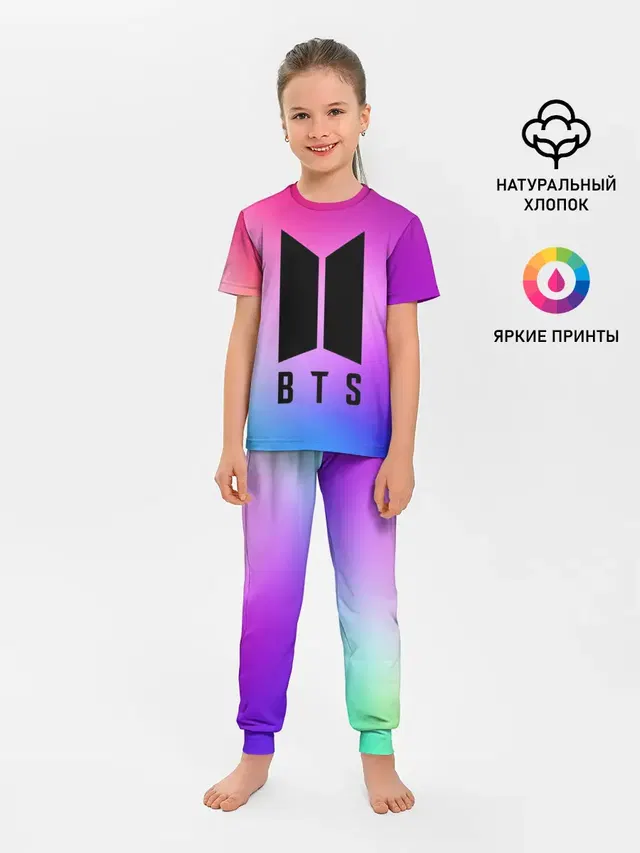 Детская пижама с брюками с принтом «BTS»