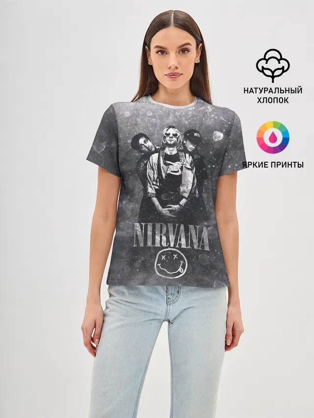 Женская базовая футболка с принтом «Nirvana»