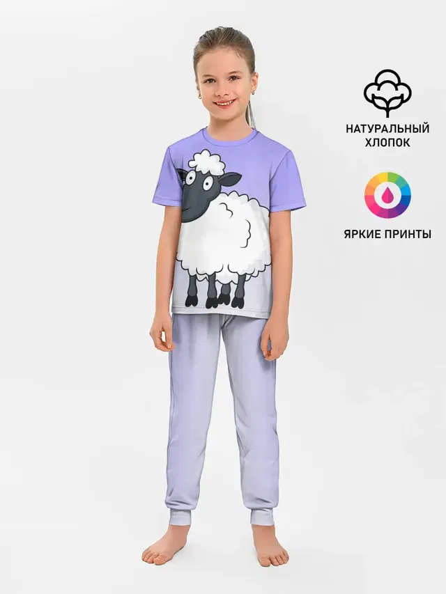 Нарисованный милый барашек
