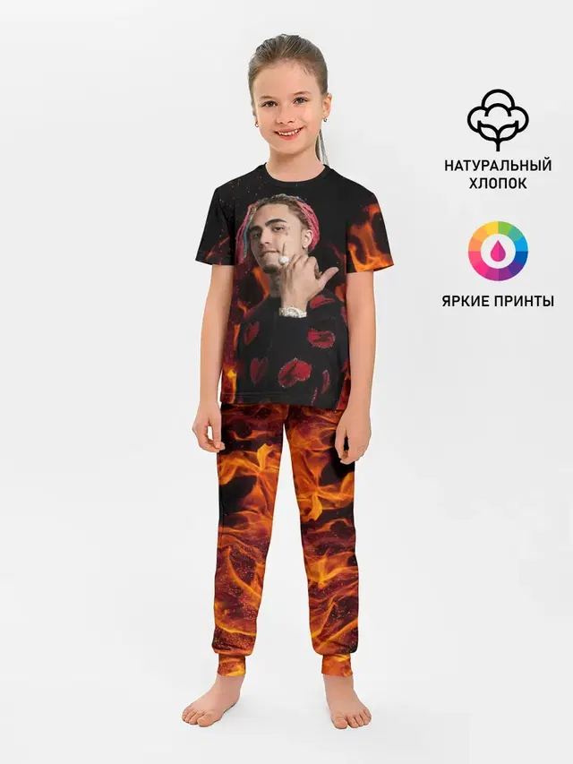 Детская пижама с брюками с принтом «Lil Pump - 103»