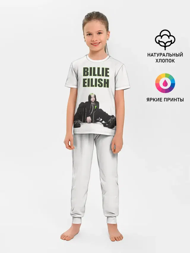 Детская пижама с брюками с принтом «Billie Eilish»
