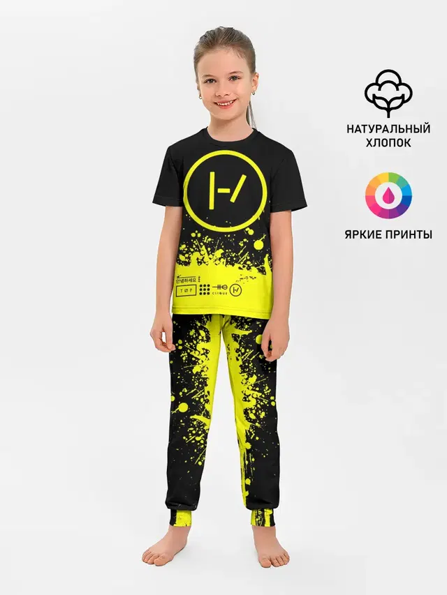 Детская пижама с брюками с принтом «Skeleton Clique»