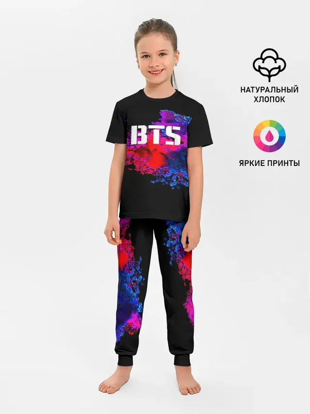 Детская пижама с брюками с принтом «BTS»