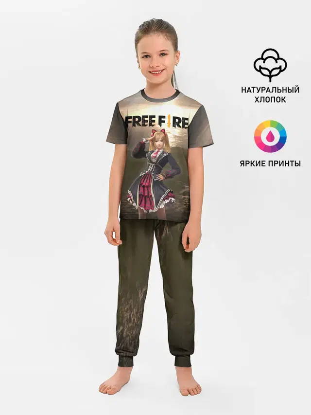 Детская пижама с брюками с принтом «FREE FIRE - Caroline»
