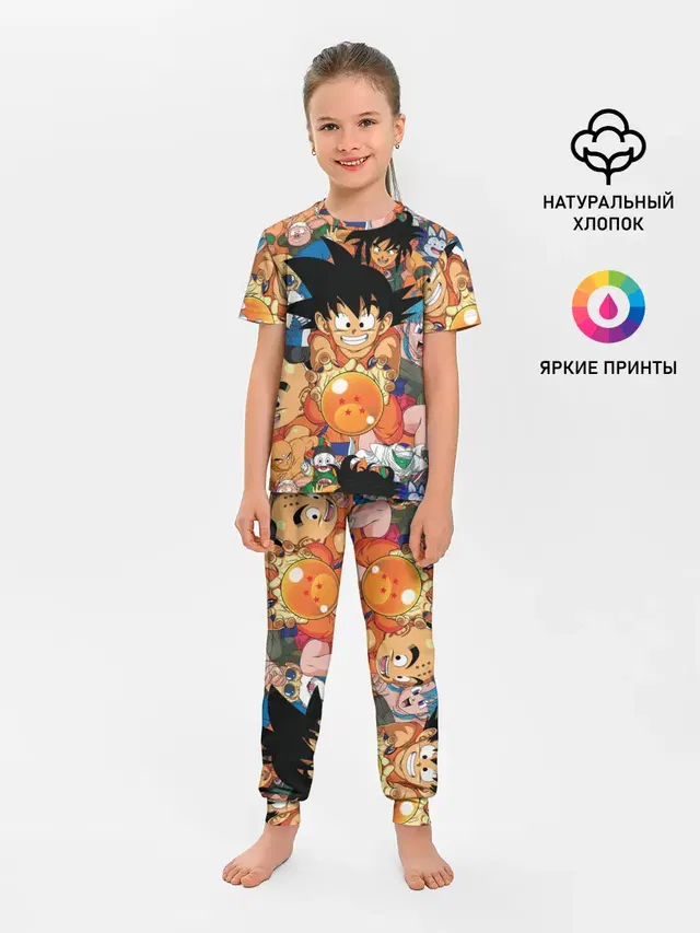 Детская пижама с брюками с принтом «Goku»