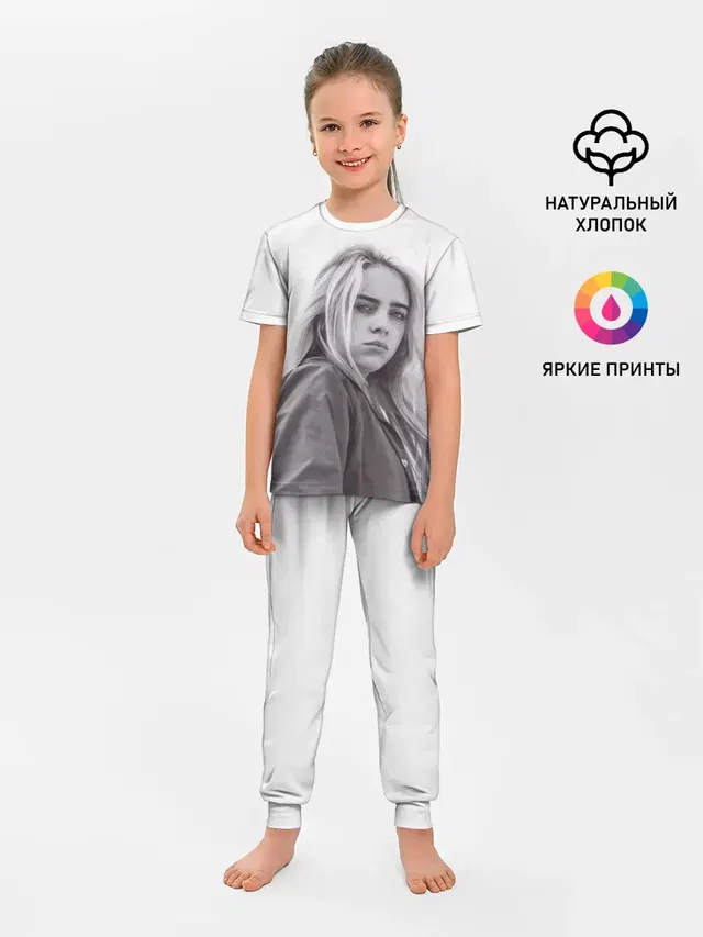 Детская пижама с брюками с принтом «Billie Eilish»