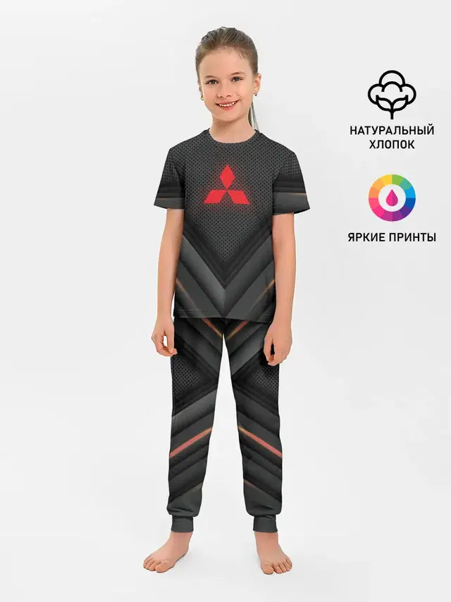 Детская пижама с брюками с принтом «Mitsubishi — МИТСУБИШИ»