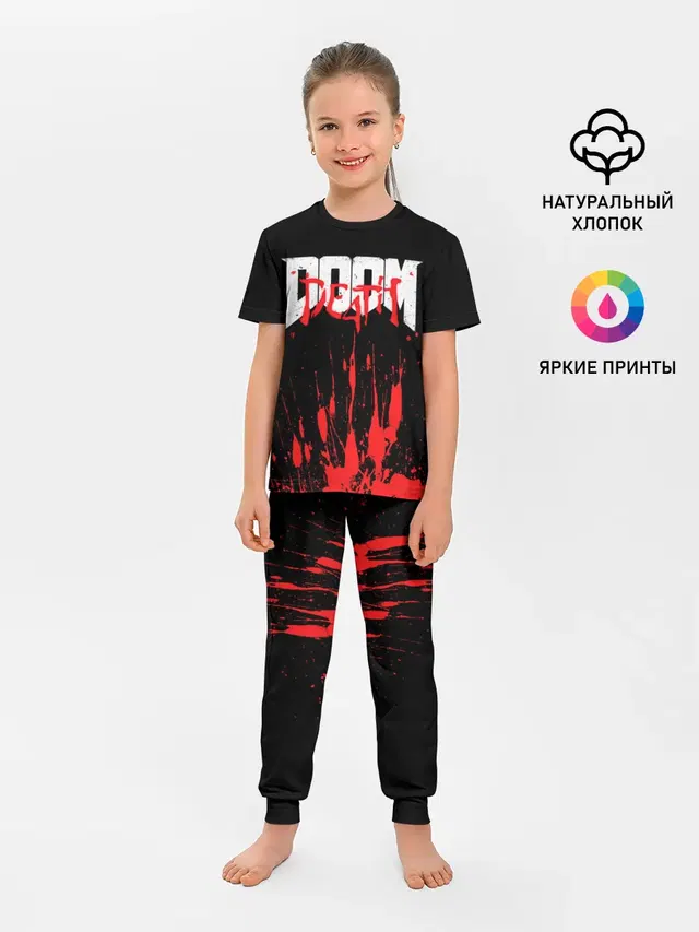 Детская пижама с брюками с принтом «Дум — DOOM Bloody»