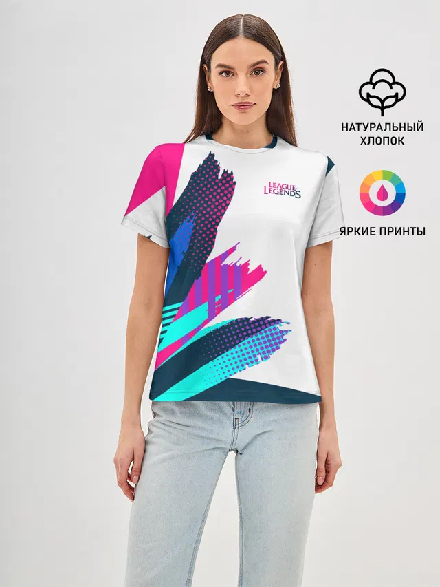 Женская базовая футболка с принтом «Abstract graphic»