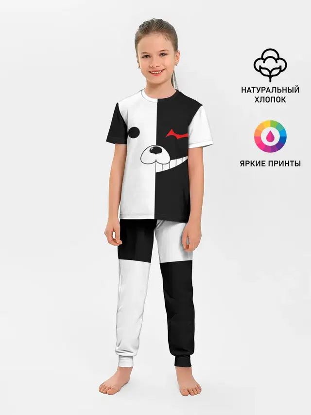 Детская пижама с брюками с принтом «Danganronpa — Monokuma»