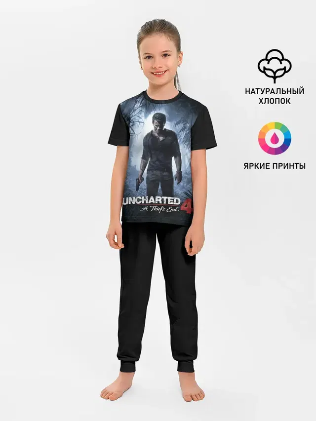 Детская пижама с брюками с принтом «Uncharted — Путь вора»