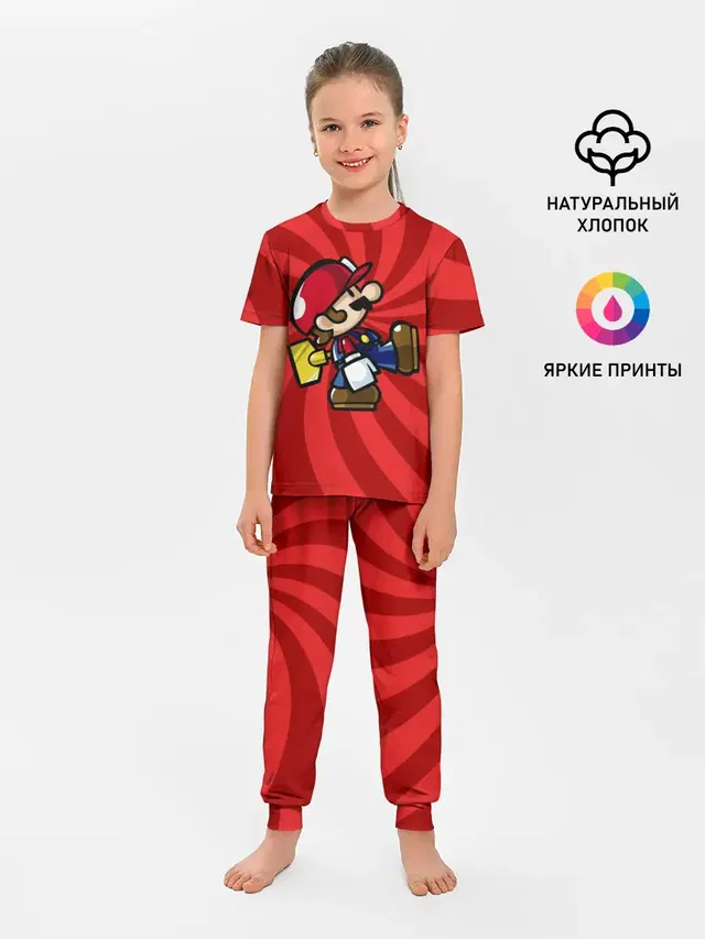 Детская пижама с брюками с принтом «Mario»