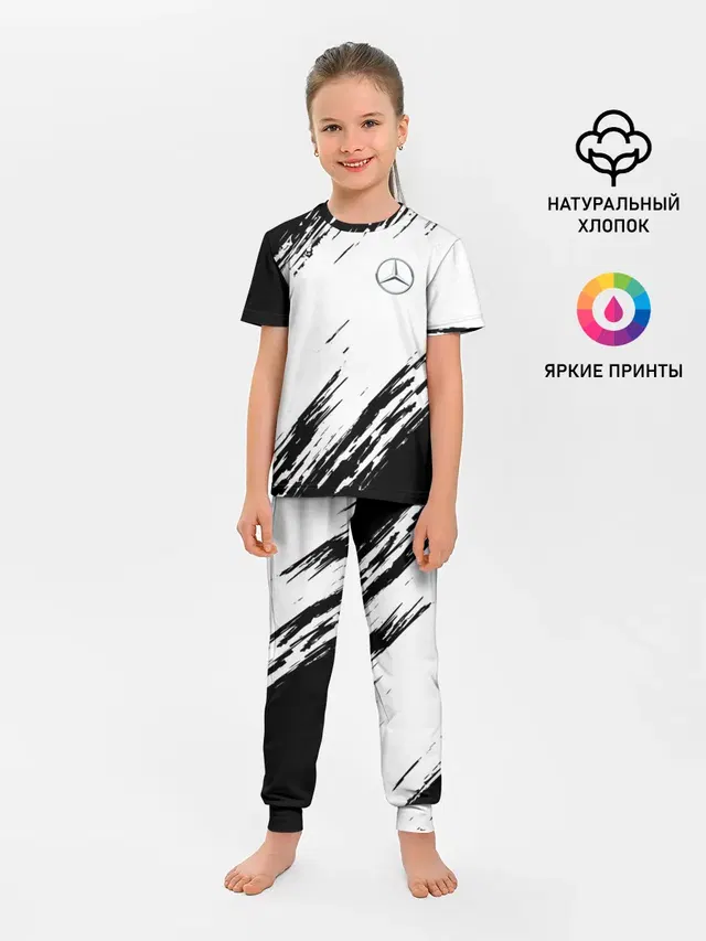 Детская пижама с брюками с принтом «Merсedes — MERCEDES BENZ SPORT»